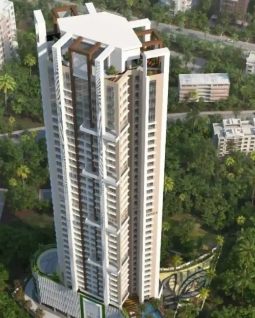BTL activation by BrandLand featuring a high-rise residential project display surrounded by lush greenery.