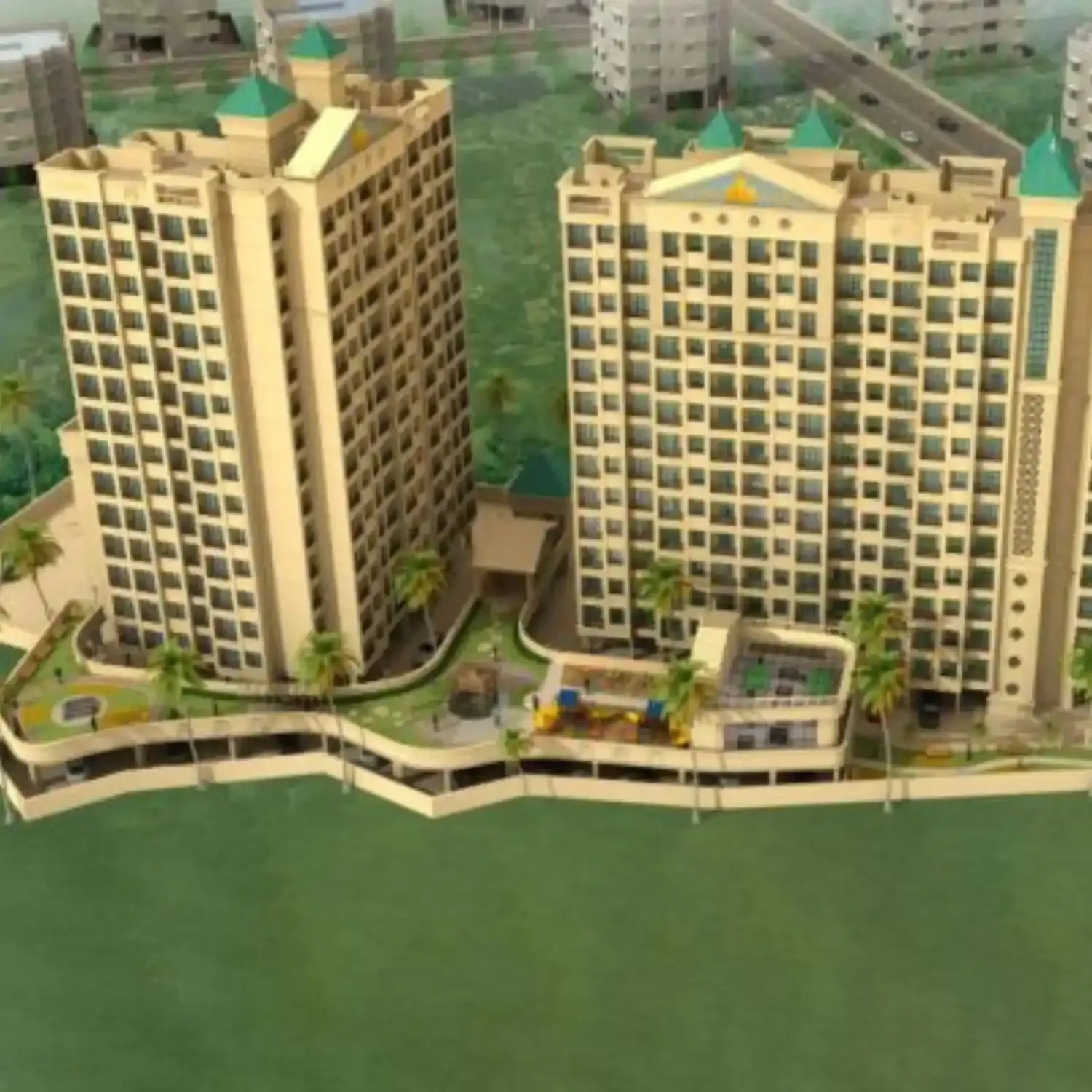 BTL activation setup by BrandLand at a residential complex with branded installation and promotional display area.