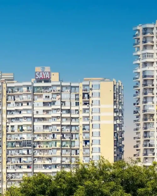 BTL activation campaign executed at a residential high-rise building, featuring prominent outdoor branding placement.