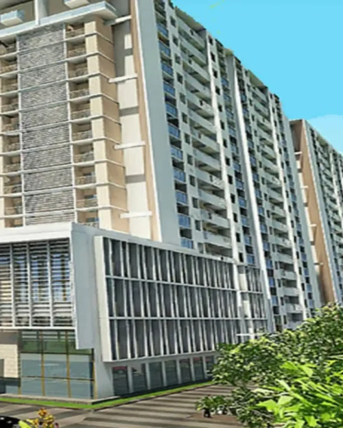 BTL activation setup at a modern residential complex showcasing outdoor branding execution by BrandLand.