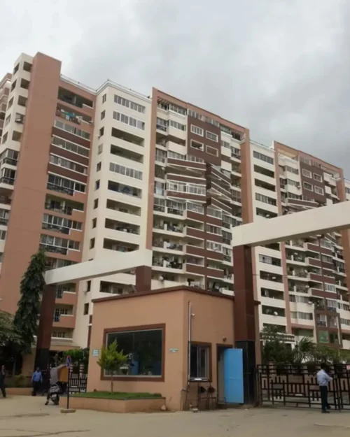 BTL activation setup showcasing a residential apartment complex with branded entry installation by BrandLand