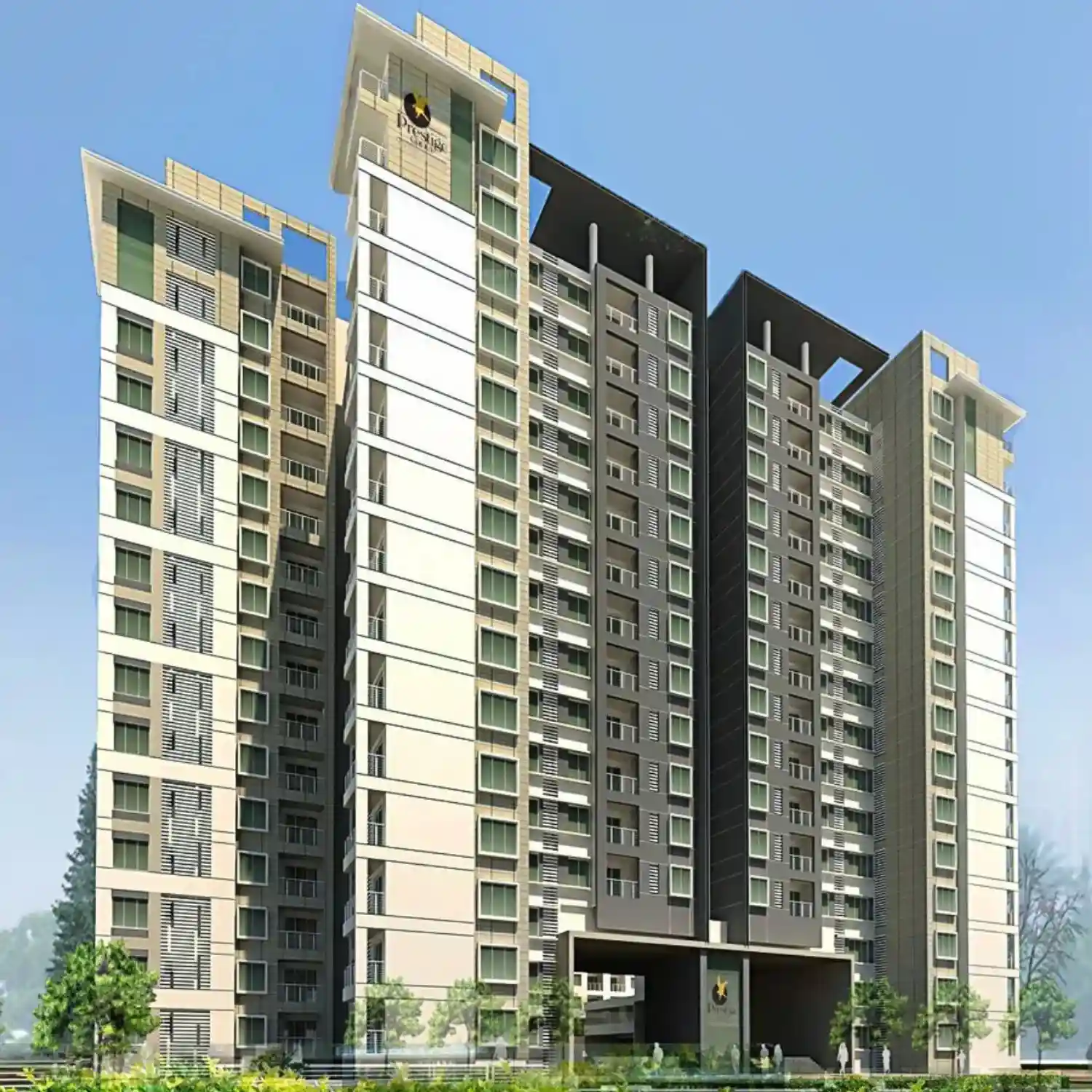 BTL activation setup at a premium residential high-rise showcasing on-ground branding engagement by BrandLand.