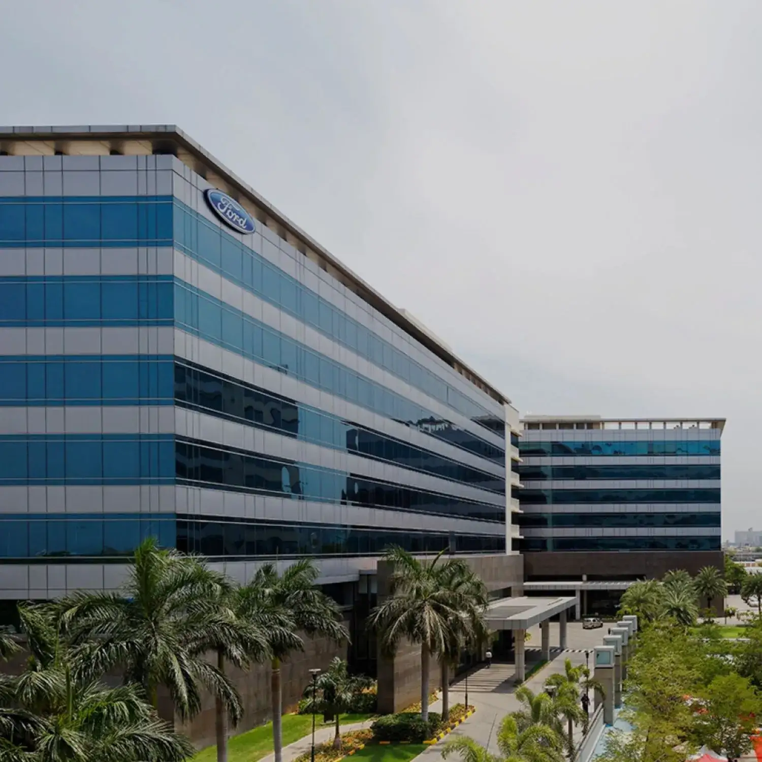 BTL activation setup by BrandLand at a corporate office campus featuring branded installation and outdoor engagement area.